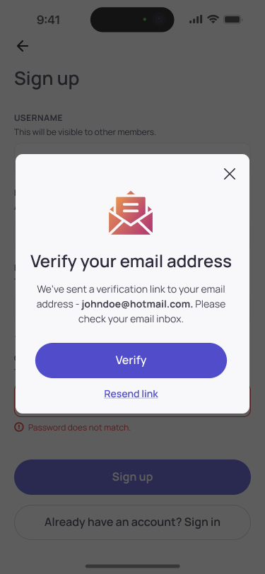 Sign up - Input - Keyboard